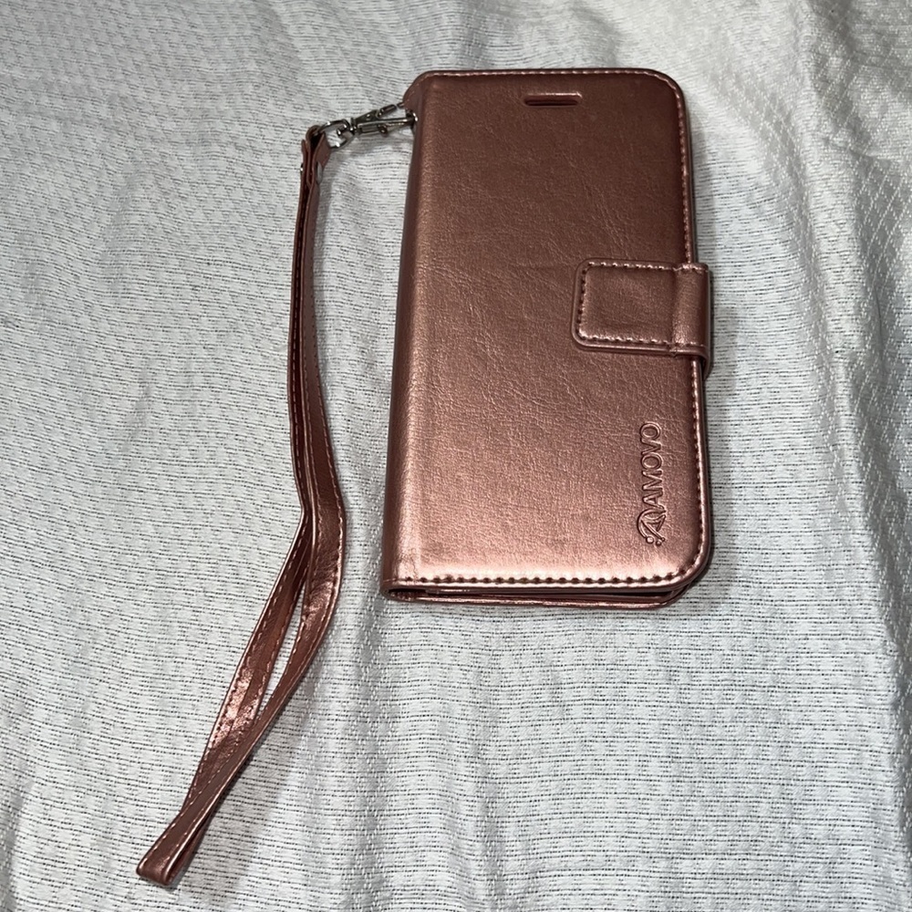 Amovo Pink Leather Phone Case Wallet Combo ***$5 FINAL SALE***